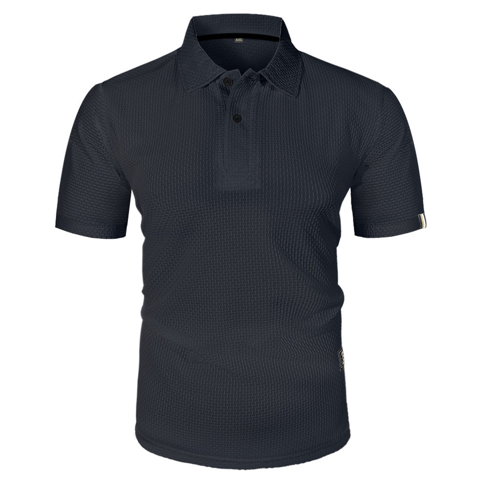 thumbnail image 4 of Camiseta informal de manga corta y color liso para hombre - Tejido ligero y transpirable - Cuello clásico para ocasiones informales de verano, 4 of 7